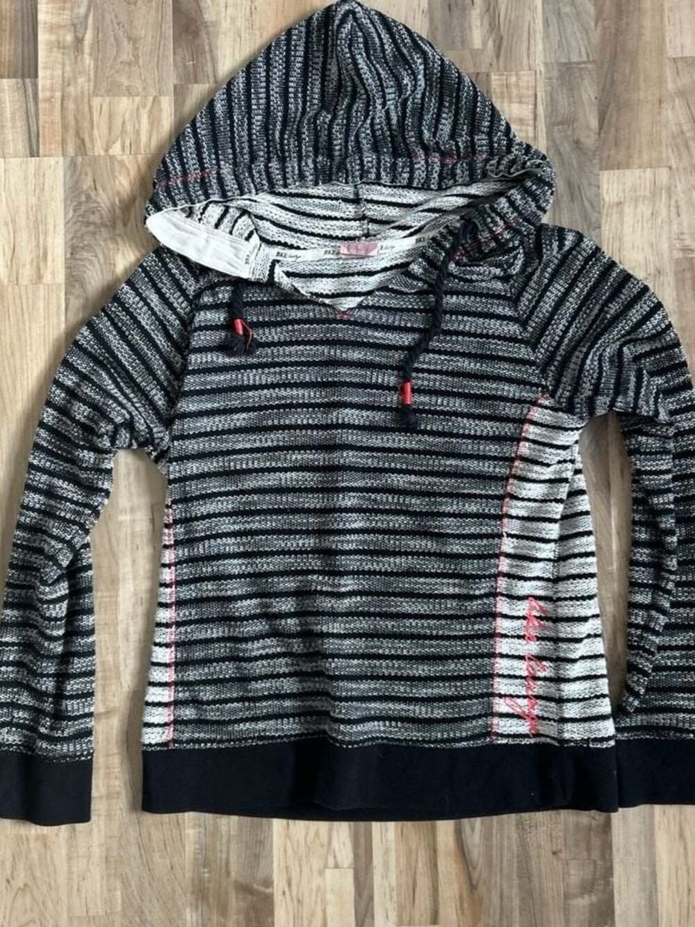 BKE Lounge Hooded Stripe Pullover Knit Sweater